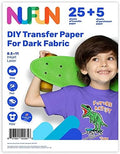NuFun Activities Printable Iron-on Heat Transfer Paper for T Shirts, Dark Fabrics, 25 Sheets 8.5 x 11 inch, Long Lasting, Durable, Professional Quality, Easy DIY, Non-Toxic, Made in The USA