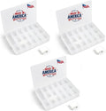 3PACK Embroidery Floss Organizer Box with 50 Cardboard Bobbins - 17 Compartments Clear embroidery thread and Beads organizer box, Snap-Tight Clear Sewing Organizer - Jewelry Bead Holder (Made in USA)