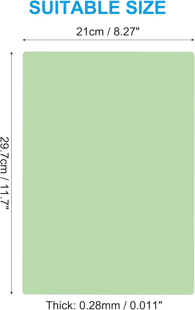PATIKIL A4 Size Guided Reading Sheet, 5pcs Correction Lighting Gel Filter Colored Overlay Transparent Color Film for Classroom Photo Studio, Grass Green