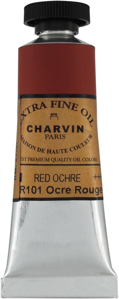 Charvin Extra Fine Oil Paint, Red Ochre 20 ml - Triple-Milled, Rich Texture, Poppy Oil-Based, Light-Fast, Handmade, Archival Quality