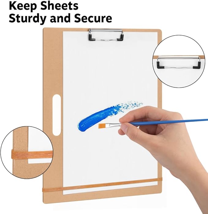 Drawing Board - 14" x 17.8" Sketch Board with Handle for Drafting Art - Portable Clipboard for Class or Studio Fit in Artists Tote