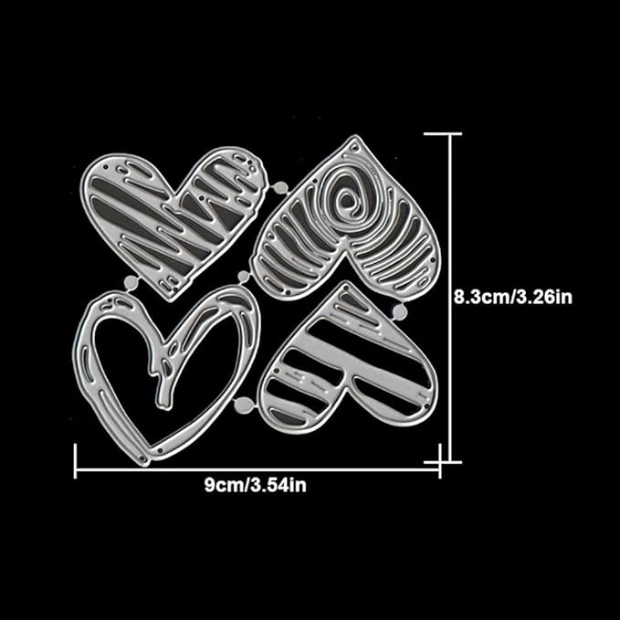 Lapoo Festivals Metal Cutting Die for Scrapbooking - Durable, Cut Stencils for DIY Scrapbook Photo Album Decorative Paper Card, Card Making Supplies, Embossing (3D Layered Heart-Shaped 3.5 x 3.3 in)