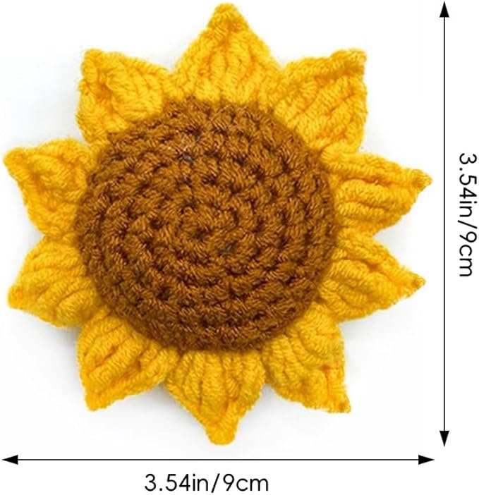 Sunflower Pin Cushion, Handmade Knitted Pincushions, Cute Pin Cushions Needle Holders for Sewing Quilting Accessory, DIY Crafts or Patchwork Decor