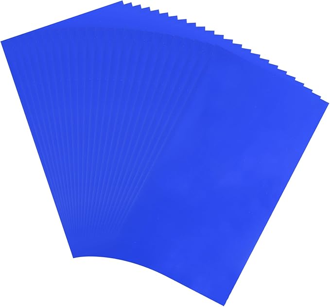 MECCANIXITY 50 Sheets Heat Reactive Foil, 20x29cm Blue Foil Transfer Sheets Toner Reactive Foil Transfer Foil Sheets Hot Foil Stamping Paper for Crafts DIY Cardmaking Album Decoration