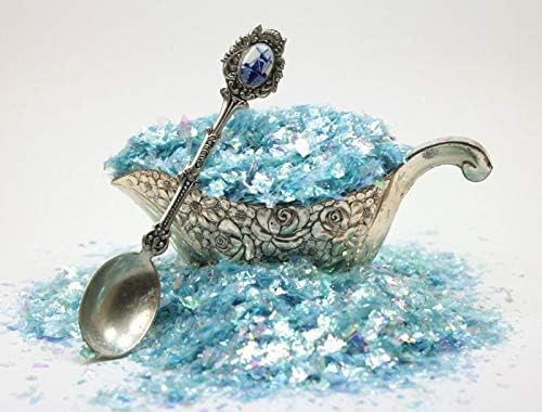Blue Flitter Iridescent Ice Glitter Flakes for Nail Art - Lightweight Holographic Polyester - 311-4341 - 1/2 oz (14 Grams)