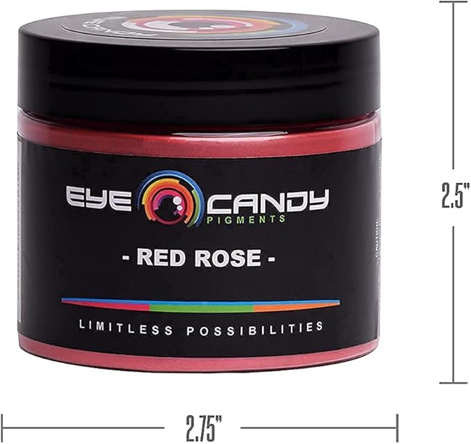 Eye Candy Pigments Premium Red Mica Powder - Red Rose (50gr) - for Epoxy, Resin, Soap, Paint, Woodworking, Acrylic Pouring, Bath Bombs, Fishing Lures - DIY Arts and Crafts Additive