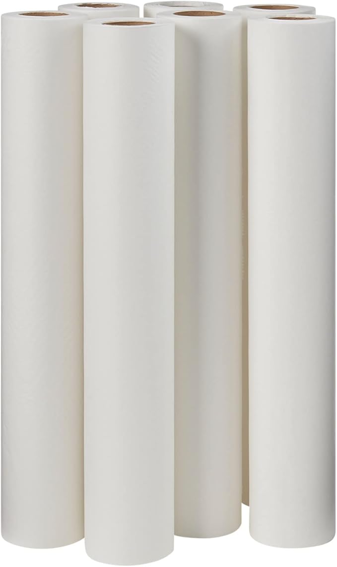 McKesson Medical Exam Table Paper [12 Rolls] – Bed Table Sheet Cover for Diaper Changing, Waxing, Nursing, Chiropractor, Patternmaking, Tracing - Premium Smooth Paper Roll - White, 18 in x 225 ft