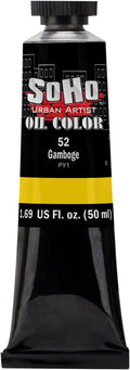 Soho Urban Artist Oil Paint - Gamboge, 50 ml Tube - Best Valued Oil Colors for Painting, Excellent Pigment Load