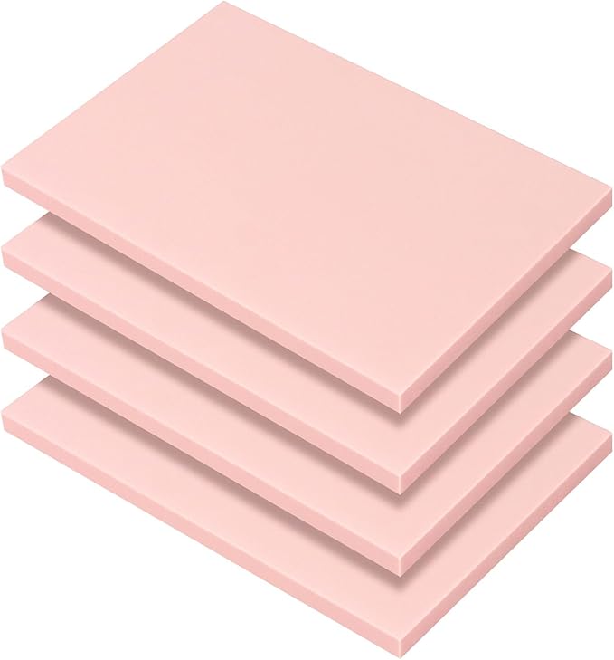 4 Pack 4"x6" Pale Pink Rubber Stamp Carving Blocks, Rubber Carved Brick for Stamp Soft Rubber Crafts and DIY Craft Project