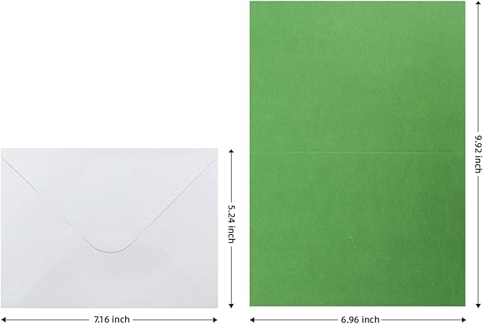 48 Pack Blank Folded Cards and Envelopes Colored Cards White Envelopes 5 x 7 Inch Colorful Greeting Cards 24 Assorted Colors Heavy Weight for Greeting,Invitation,Card Making