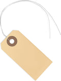 String Tags with Wire Attached- #1, 2 3/4” x 1 3/8”, Box of 500 Blank Shipping Tags with Wire and Reinforced Hole, Wired Labeling Tags