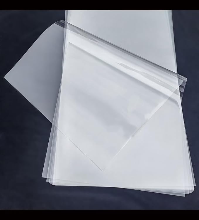 Transparent Blank Mylar Stencil Sheets for Cutting, 16" x 24" 7.5 mil/0.19mm Thick 8 Sheets.Gift, Acetate Template Material, Craft Plastic Sheets (16×24” /7.5 mil)