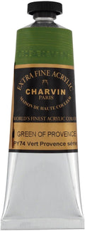 Charvin Extra Fine Professional Acrylic Paint - Green of Provence, 60ml Tube, Triple-Milled, Lightfast Pigments, Open Stock Artist Acrylic Paints in Nature-Inspired Hues
