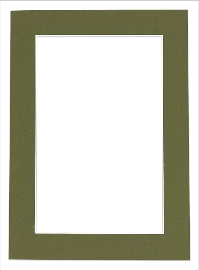 8x10 Mat Bevel Cut for 5.5x8.5 Photos - Acid Free Dill Green Precut Matboard - For Pictures, Photos, Framing - 4-ply Thickness