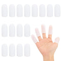 PATIKIL Gel Finger Cots 1.6"x0.79", 20 Pcs Silicone Finger Protector Support Finger Sleeve Cushions Thumb Protector Covers Fingertip Caps Gloves for Finger Cracking, White