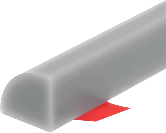 uxcell Flexible Molding Trim, 118 Inch Flexible Quarter Round Molding Silicone Peel and Stick Trim Self Adhesive Shower Water Barrier for Corner Decor Bathroom Kitchen, Grey