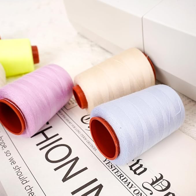 Polyester Sewing Thread Kit, 12 Colors, 800 Yards Each, Multi-Color Spools for Machine and Hand Sewing, Quilting, Serger, 30wt