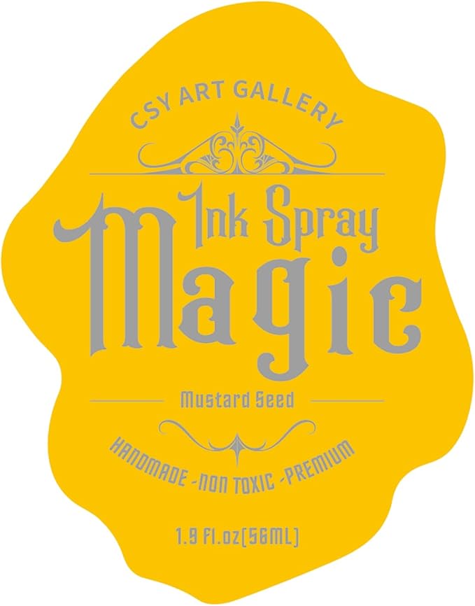 Csy art gallery Oxide Ink Spray-Water Reactive Dye Pigment-Acrylic Ink Spray for Sticky Back Canvas, Wood, Paper, Clay,Create Backgrounds On Cards (Mustard Seed)