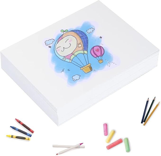 8.5"x11" Sketching Drawing Paper for Kids Toddlers Art Craft Supplies, White Paper for Coloring Doodle 200 Sheets