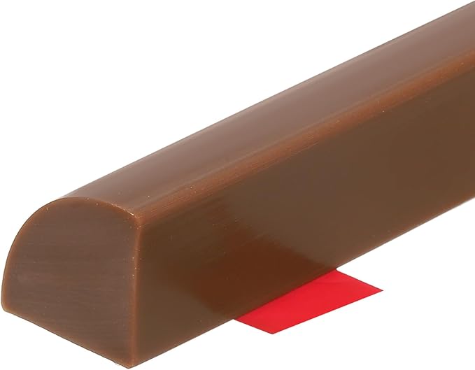 uxcell Flexible Molding Trim, 39 Inch Flexible Quarter Round Molding Silicone Peel and Stick Trim Self Adhesive Shower Water Barrier for Corner Decor Bathroom Kitchen, Brown