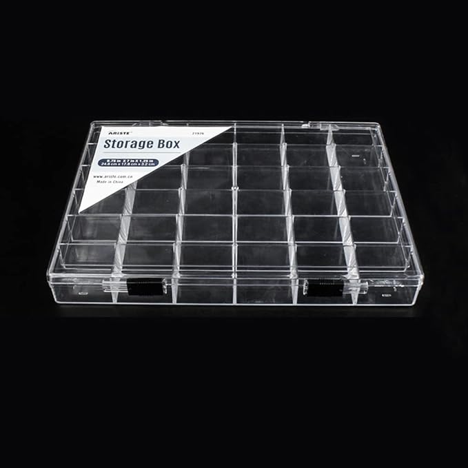 36 Grids Clear Plastic Organizer Box, Craft Storage Container for Beads Organizer, Art DIY, Crafts Jewelry Storage, Fishing Tackles, Rock Collection, 1 Pack