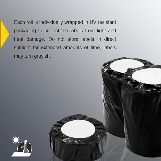 BETCKEY - 3" x 1" (76 mm x 25 mm) Address Removable Film Label - Durable Waterproof - Compatible with Zebra & Rollo Label Printer [6 Rolls, 8250 Labels]