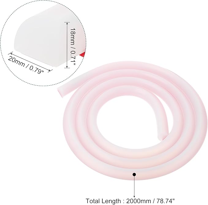 uxcell Flexible Molding Trim, 79 Inch Flexible Quarter Round Molding Silicone Peel and Stick Trim Self Adhesive Shower Water Barrier for Corner Decor Bathroom Kitchen, Transparent