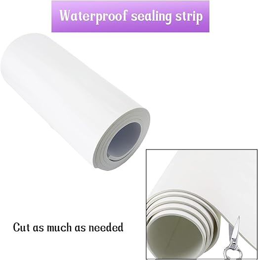 Closed Cell Neoprene Foam Rubber Sheet with Adhesive - 60 x 8 x 1/2 Inch Multi-Function Insulation, Soundproofing, and Weatherproof Foam Padding Easy Cut DIY, White
