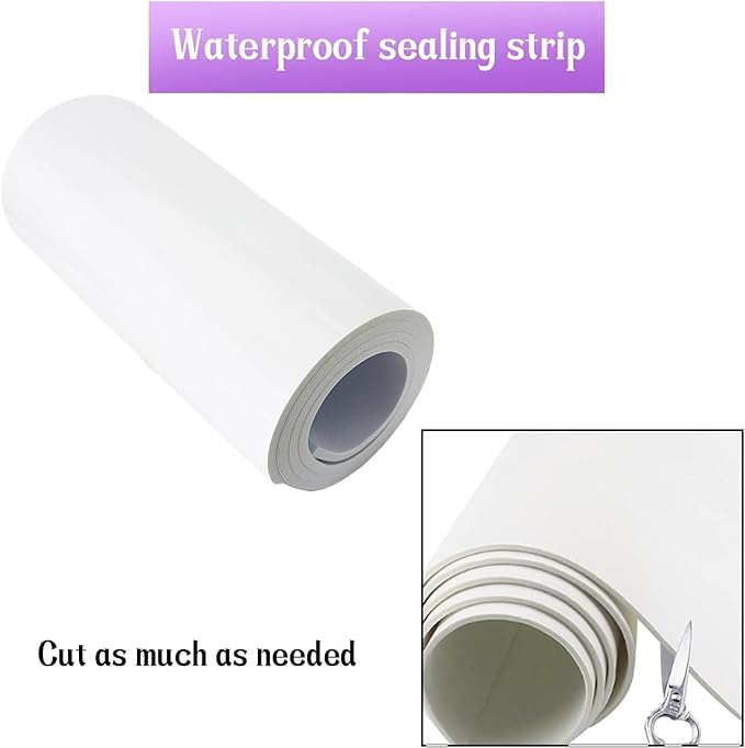 Closed Cell Neoprene Foam Rubber Sheet with Adhesive - 72 x 17 x 1/4 Inch Multi-Function Insulation, Soundproofing, and Weatherproof Foam Padding Easy Cut DIY, White