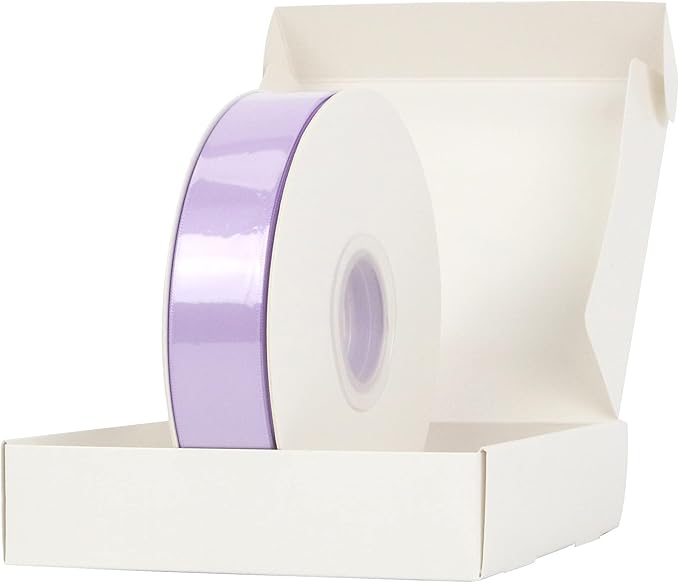 HUIHUANG Light Purple Ribbon Lavender Satin Ribbon 50 Yards Double Face Silk Satin Ribbons for Easter Day Gift Basket Gift Wrapping Wreath Bows Making Wedding Floral Bouquet Invitation Decor