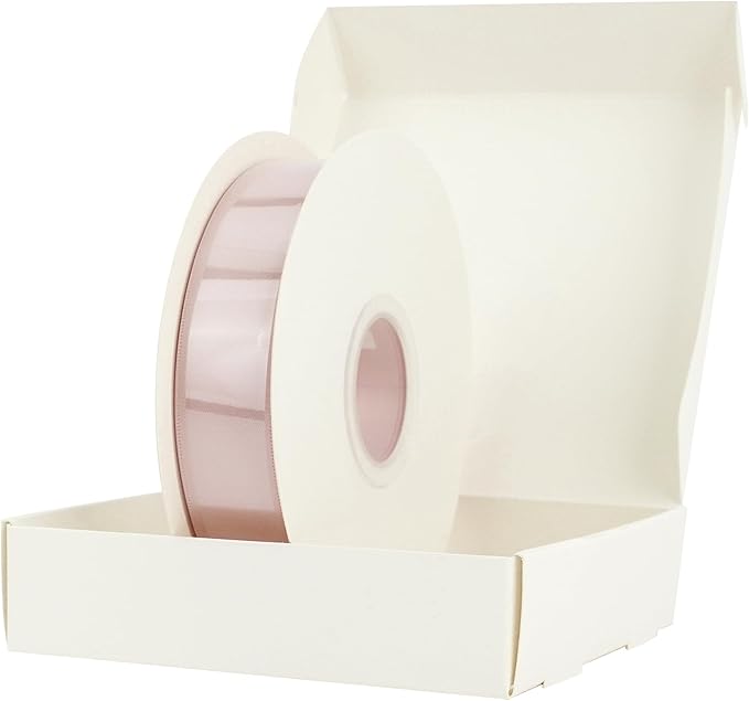 HUIHUANG Rose Gold Satin Ribbon 1 inch x 50 Yards Double-Faced Polyester Ribbon for Gift Wrapping, Wedding Invitations, Hair, Bows Making, Floral Arrangement,Holiday Decor