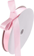 5/8" x 100 Yards Light Pink Polyester Satin Ribbon Single Faced Bulk Fabric Ribbons for Gift Wrapping, Crafting, Bows Making, Sewing, Wedding, Home Decor