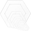 7 Pieces Hexagon Quilting Template with 1/4 Inch Seam Allowance, Hexagon Acrylic Quilting Rulers and Templates for Sewing DIY Manual Crafts Including 1 Inch*2, 1.5 Inch*2, 2 Inch, 3 Inch, 5 Inch