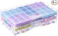 BangQiao 3 Pack Fixed 32 Grids Clear Plastic Storage Box, Transparent Organizer Container Case for Bead, Button, Jewelry, Diamond, Craft Supplies, Small Parts, Sewing Kit, DIY Accessories