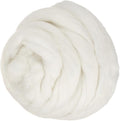 PATIKIL Wool Roving Yarn, 80G/2.82OZ Soft Felting Wool Pure Chunky Roving Yarn Bulk for Needle Felting Knitting Blanket Spinning Weaving DIY Craft, White