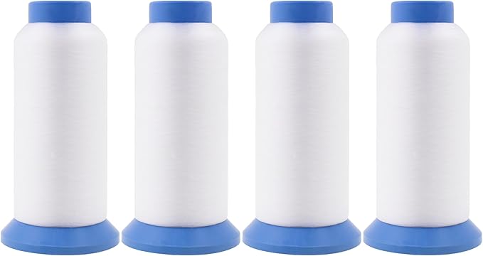 Mandala Crafts 4 Pack of Serger Threads Cones Spools - 0.1mm 22860 Yards Polyester Clear Threads for Sergers Machine and Overlock Quilting Sewing Machine