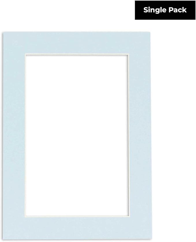 6x8 Mat for 8x10 Frame - Precut Mat Board Acid-Free Show Kit with Backing Board, and Clear Bags Baby Blue 6x8 Photo Matte Made to Fit a 8x10 Picture Frame Matboard for Framing, Pack of 1 Mat