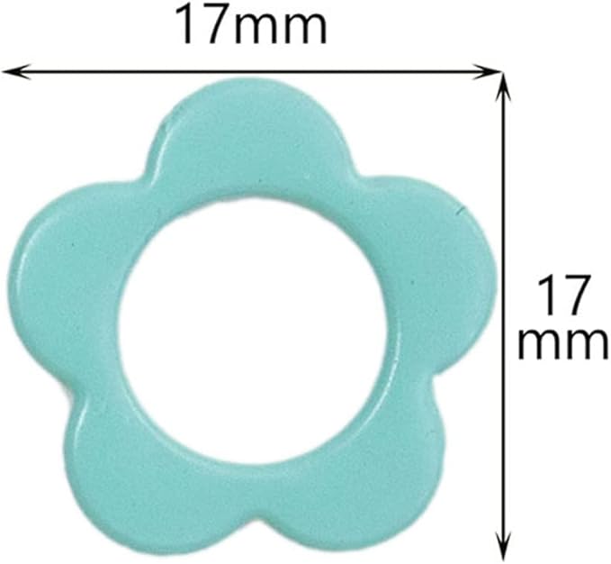 Hilsayum 30PCS Mini Size Stitch Markers Flower Shape Metal Stitch Markers Ring Multicolor Crochet Markers Knitting Weaving Tools