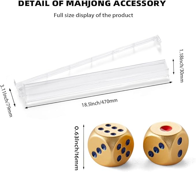 Mahjong Racks with Pushers, Clear Acrylic American Majiang Tile Racks, Enhanced Mah Jongg Tile Holders Set of 4 with 3 Goldern Dics (Transparency