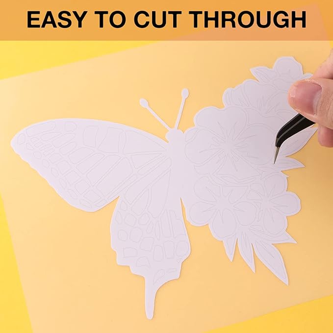 HTVRONT White Permanent Vinyl, 12" x 40 FT White Adhesive Vinyl Roll Compatible with Cricut Cutting Machine, Silhouette, Cameo Cutters, Signs, Scrapbooking, Craft, Die Cutters (Glossy White)