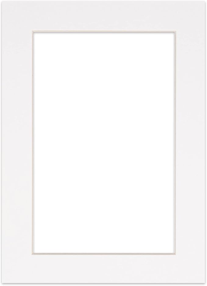5x7 Mat for 8.5x11 Frame - Precut Mat Board Acid-Free White 5x7 Photo Matte Made to Fit a 8.5x11 Picture Frame, Premium Matboard for Family Photos, Show Kits, Art, Picture Framing, Pack of 100 Mats