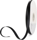 1/4" x 100 Yards Black Polyester Satin Ribbon Single Faced Bulk Fabric Ribbons for Gift Wrapping, Crafting and DIY Projects, Hair Accessories, Tiny Bows