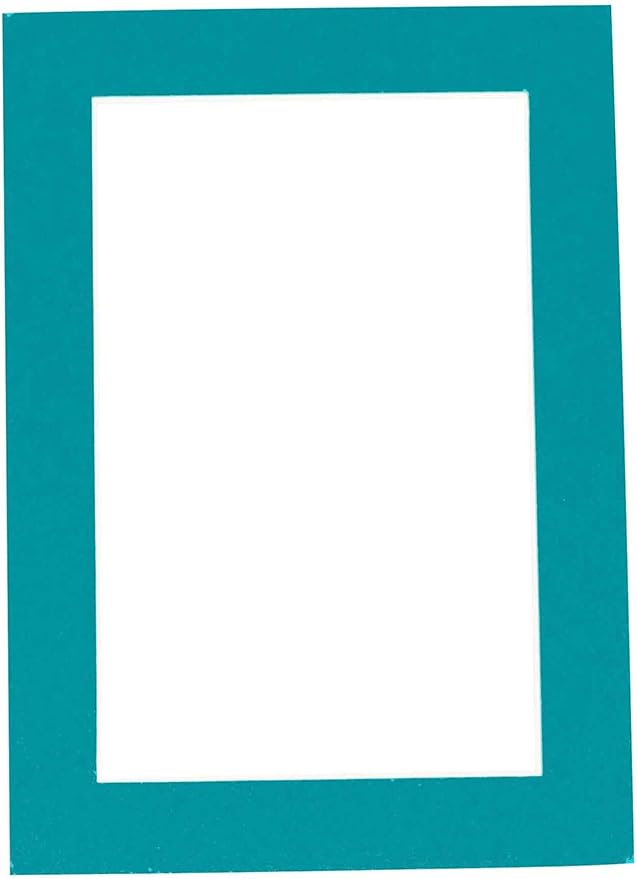 8x10 Mat Bevel Cut for 5.5x8.5 Photos - Acid Free Teal Blue Precut Matboard - For Pictures, Photos, Framing - 4-ply Thickness