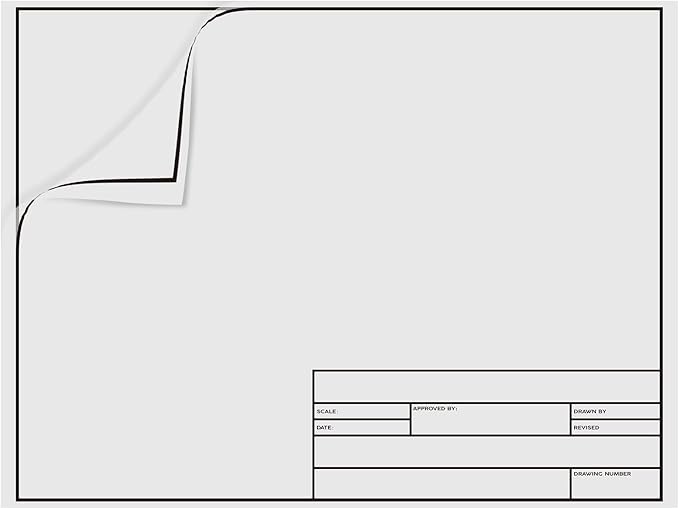 Geyee 10 Sheets Architectural Vellum Paper Translucent White Vellum Sheets Drafting Paper Rag with Border and Title Block(18 x 24 Inches)