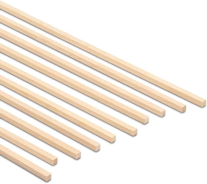 Wood Square Dowel Rods 3/16-inch x 36 Pack of 250 Wooden Craft Sticks for Crafts and Woodworking by Woodpeckers
