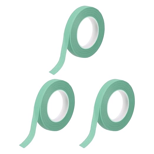 MECCANIXITY 3 Rolls Floral Tapes, 30 Yard x 1/16 in Florist Crepe Flowers Bouquets Tape Adhesive Waterproof for Flower Arranging Wrapping, Turquoise