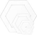 4 Pieces Hexagon Quilting Template with 1/4 Inch Seam Allowance, Hexagon Acrylic Quilting Rulers and Templates for Sewing DIY Manual Crafts Including 1 Inch, 2 Inch, 3 Inch, 5 Inch