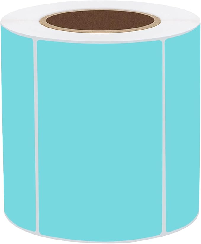 STARLIBOO 3x2 inch Color Direct Thermal Label Stickers for Shipping, Barcode, Address, Compatible with Rollo Label Printer & Zebra Desktop Printers (Lake Blue)