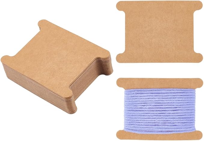 PH PandaHall 50pcs Ribbon Storage Ribbon Spools Organizer Embroidery Floss Bibbon for Thread Holder Empty Cardboard Yarn Bobbin for Cotton Thread Cross Stitch Craft DIY Sewing 3.5x2.5 Inch