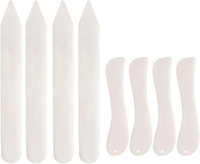 8 PCS Bone Folder Tool, Plastic Bone Folder Paper Creaser Set Scoring Tool for Paper Crafts Book-Binding Card Making and Office Supplies for Diy Handmade Leather Burnishing Bookbinding Books Cards